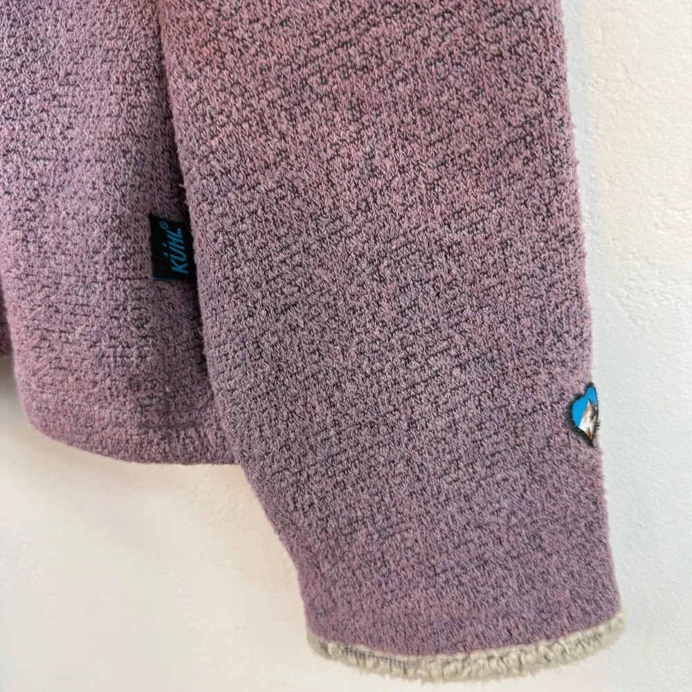 KÜHL Alfpaca Fleece Pullover Large Purple Quarter Zip Hiking Gorpcore Sherpa
